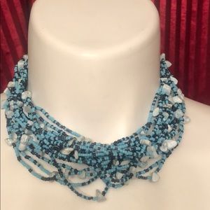 Turquoise Seed Beads Stones 18 Strands Choker